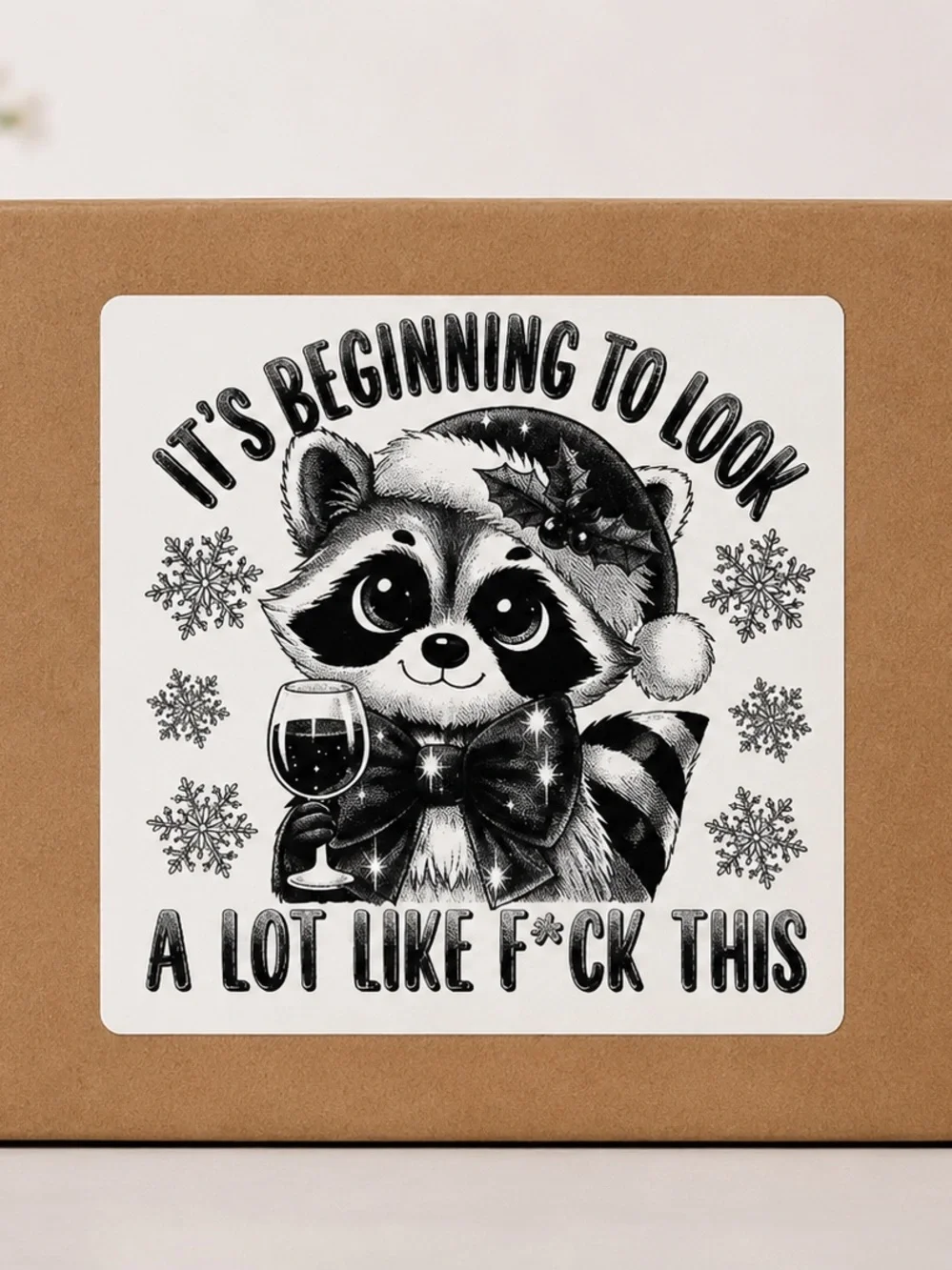 Funny Festive Christmas Stickers 3”x3”-100ct.